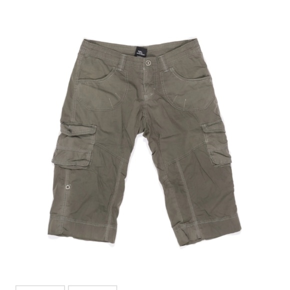 Kuhl Pants - Women’s Kühl Sz 6 roll up green/grey cargo bermuda shorts